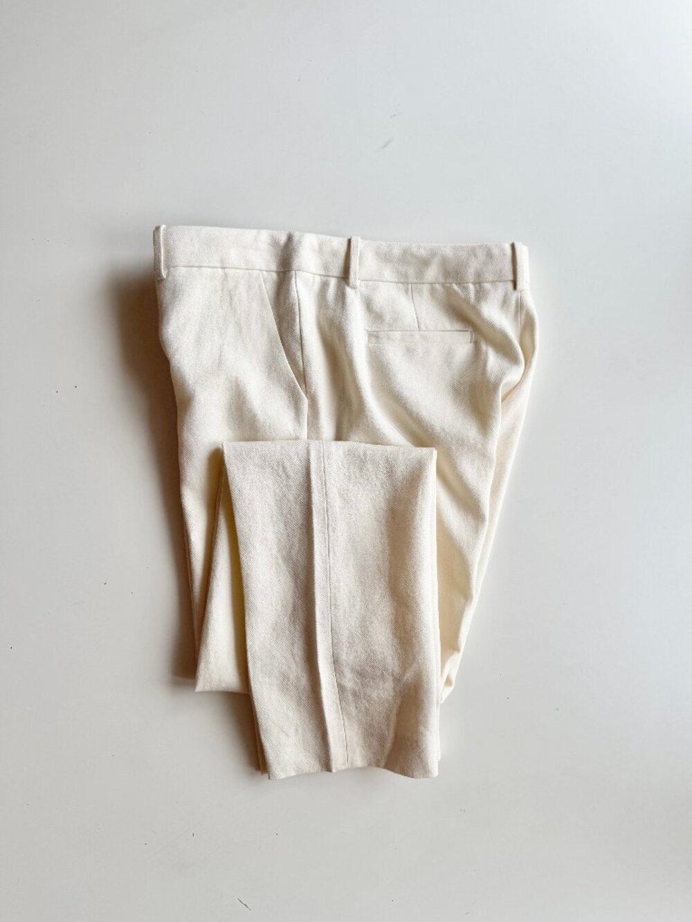 J BRAND Ivory Japanese Paper Cotton Blend Cropped Chino Trousers Pants, Size 8